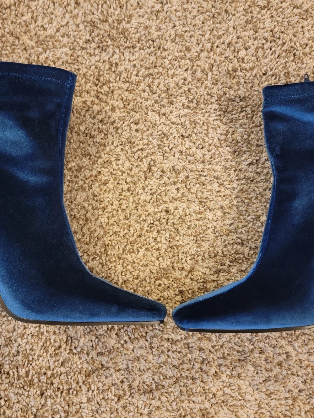 7.5 Women’s Velvet Ankle Boots - Blue
